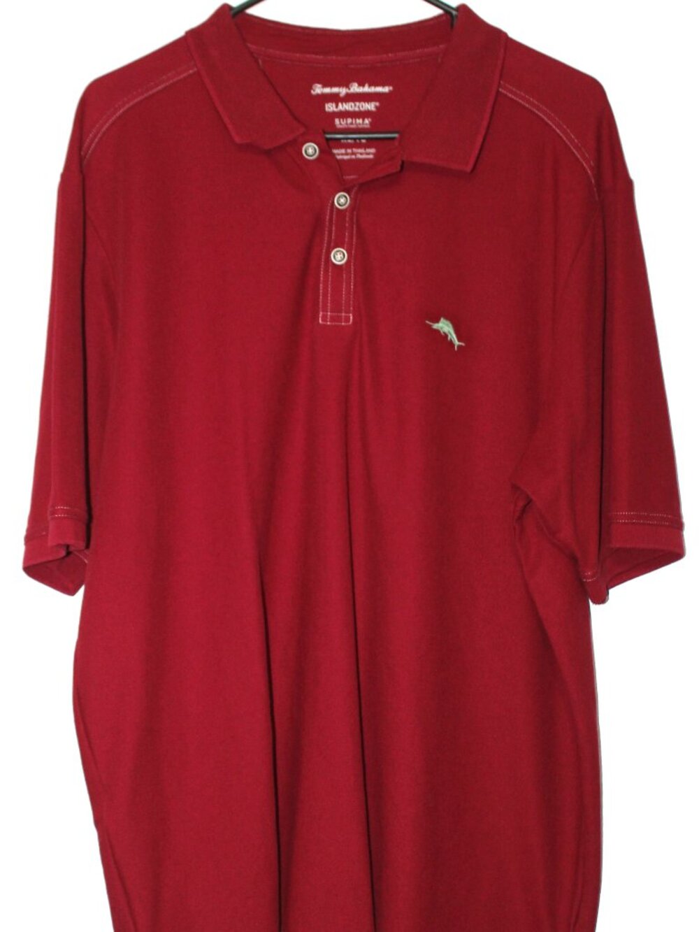 Tommy Bahama IslandZone Supima Cotton Polo Shirt Men’s XL Red Marlin Golf
